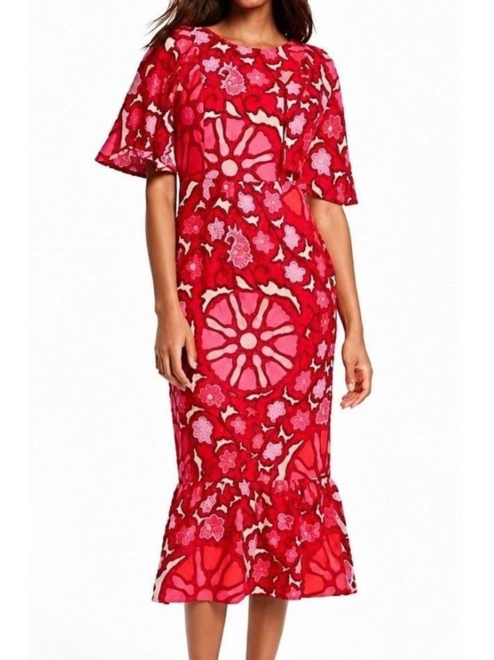 RHODE x target Zinnia floral print bell-sleeve midi dress size 18